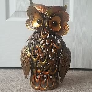 Brass Metal Owl Decoration/Candle Cover
